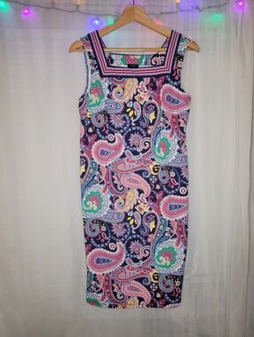 Talbots Effortless Jersey Shift Dress - Intricate Paisley Medium Petite
